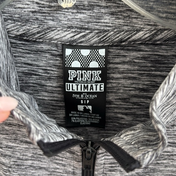 NWOT VS PINK Yankee 3 Quarter Zip Up - Picture 2 of 4
